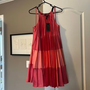 Bcbg maxazria magenta pleated dress NEW